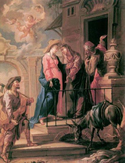 UNTERBERGER, Michelangelo Visitation - Oil on canvas Sweden oil painting art